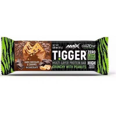 Amix Nutrition Tigger Zero Bar 60 g Príchuť: vanilka-karamel