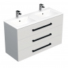 Swiss aqua technologies Koupelnová skříňka s černou úchytkou a umyvadlem SAT Cube Way 120x76,5x46 cm bílá lesk CUBE46C1203BIMOD