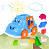 Teddies Auto vkladačka plast 17x23cm 2 farby v sieťke 12m +