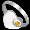 Silver.ag Prsteň strieborný, CZ, srdce R2378
