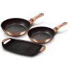 Sada Berlingerhaus panvíc s mramorovým povrchom 3 ks Rosegold Metallic Line