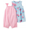 Dupačky - Detské rampery Carter's 92 Pink (Carterove 2-el set. Šaty Rampers 9 m - 92)