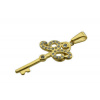 Doria Prívesok zlatý z ocele kľúč so zirkónmi F064