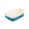 Le Creuset - tradičná zapekacia misa obdĺžniková 32 x 24 cm modrozelená - veľká
