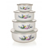 Banquet Miska sada 8díl. (10,14,16,18cm + 4 víčka) smalt LAVENDER