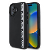 DKNY 3D Rubber Repeat Logo Line zadný kryt pre iPhone 16 Black