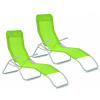 Aga 2 x Záhradné lehátko SIESTA Svetlo zelené