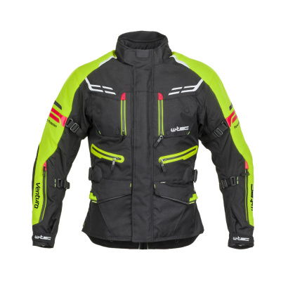 Pánská moto bunda W-TEC Ventura Barva černá-fluo žlutá, Velikost M