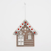 Záves perníková chalúpka hne/bie drevo 13*2*14,5cm