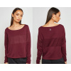 Tréning s dlhým rukávom T -shirt Reebok Studio Fitness M Rustikálne víno (Reebok Studio Fitness WMN's Mesh Layer Top - M)