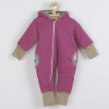 Zateplený jarný overal s kapucňou New Baby Spring purple-pink - 56 (0-3m)