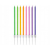 Sviečky na tortu pastelové farebné dúhové, 8 ks