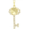 Crystal-ZONE Prívesok kľúč 35 / 13mm rivoli 8mm gold plating 24kt