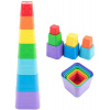 Baby Kubus pyramida hranatá barevná věžička skládací 7 dílků plast