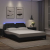 Rám postele s LED osvětlením černý 160 x 200 cm umělá kůže Černý 3214117