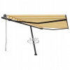 VidaXL Voľne stojaca automatická markíza, 450 x 300 cm, žlto-biela