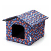 Domček pre zvieratá Nobleza Print Velvet M 48x45x39cm Farba: Modrá
