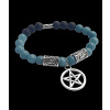 Náramok Pentagram /Akvamarín,láva