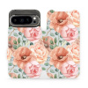 Flipové pouzdro Mobiwear - Google Pixel 9 Pro - MP02S Pastelové květy (Knížkové flip pouzdro, obal, kryt na mobil Google Pixel 9 Pro - MP02S Pastelové květy, materiál Umělá kůže + TPU - ochrana 360°,