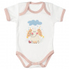 MBaby Bavlnené body s krátkym rukávom, Sloníča, bielo/béžové, veľ. 68 MBaby