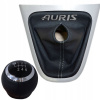 Toyota Auris 2006-2012 Gombík na zmenu behu + Mešek KOŽA Biela výšivka