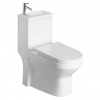 Aqualine Hygie Combi WC s integrovaným umývadlom, vario odpad, biela PB104W
