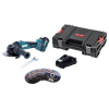 XTLINE XT102835-1B5B Aku úhlová bruska bezuhlíková 18 V, 125 mm + baterie 5.0 Ah + nabíječka + box