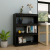 vidaXL Knižnica/deliaca stena čierna 100x30x103 cm masívna borovica - Čierna - 169765-104065
