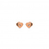 iZlato Forever Srdiečkové náušnice s diamantom v ružovom zlate, 9K ALBR002RNHR