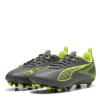 Puma Ultra Play Firm Ground Football Boots Childrens Silver/Yellow C12 (31)