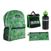 Multi -Chamber School Backpack Minecraft Astra Black, odtiene zelenej 14 l (Batoh, puzdro na ceruzku, fľašu s vodou, taška Minecraft, Astra)