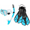 Šnorchlovací set 3 v 1, SVĚTLE MODRÝ, L/XL, ploutve 42-47