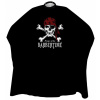 Pirates of the BARBERTIME BARBERTIME Crystal Barber Cape - barber pláštenka pirátsky znak - čierna