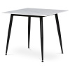 Autronic HT-398M WT Stôl jedálenský 80x80 cm, keramická doska biely mramor, čierne kovové nohy