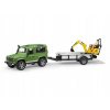 Bruder Auto Land Rover s přívěsem + JCB mikrobagr BR2593
