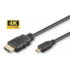 MicroConnect kábel HDMI 2.0 Type A - Micro HDMI Type D, 1m