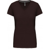 KARIBAN VINTAGE V-NECK K381 / Dámske tričko s krátkym rukávom - chocolate XL