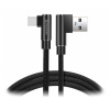 Swissten textilní datový kabel Arcade USB / USB-C 1,2 M /L konektory/ Černý 71528000