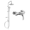 Mexen Carl nástenná sprchová sada s dažďovou sprchou a sprchovou batériou Sabre, chróm - 72140240-00