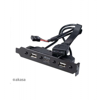 AKASA - USB 3.1 gen 1 typ C a 2xTyp A 2.0 záslepka (AK-CBUB53-40BK)