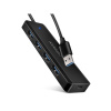 AXAGON HUE-C1A, 4x USB 5Gbps TRAVEL hub, USB-C napájecí konektor, kabel USB-A 19cm (HUE-C1A)
