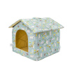 Domček pre zvieratá Nobleza Print Velvet M 48x45x39cm Farba: Tyrkys