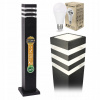 Štvorcový stĺp osvetlenia Masterled GU10 80 cm čierny + LED žiarovka Berge ecoPLANET - E27 - A60 - 15W - 1500Lm - teplá biela (Set Vonkajšie stožiarové záhradné svietidlo 80cm + 15W Teplá žiarovka)
