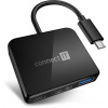 Replikátor portov CONNECT IT CHU-7050-BK USB-C hub 3v1 (USB-C, USB-A, HDMI), black (CHU-7050-BK)