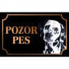 Dalmatínsky pes - Kovová tabuľka POZOR PES