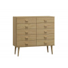Komoda z masívu borovice Nord K2/5S 155/109/42 cm / prírodná