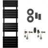 CERANO - Kúpeľňový radiátorový set Claude - ústredné vykurovanie - bočné pripojenie - 866W - čierna matná - 1600x500 mm
