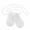 Zimné pletené dojčenské rukavičky so vzorom - biele, vel. 56/68, značka Baby Nellys 56-68 (0-6 m)