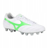 Pánske futbalové kopačky Mizuno Morelia II Club Md white/neon silver, veľkosť 41 EU