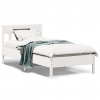 vidaXL Rám postele s čelom biely 90x190 cm masívne drevo 842675